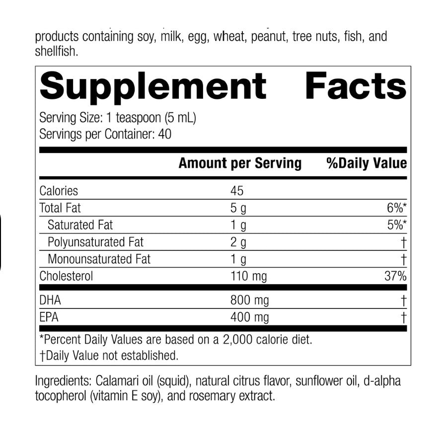 Calamari Omega-3 Liquid, 200 mL (6.8 fl oz)
