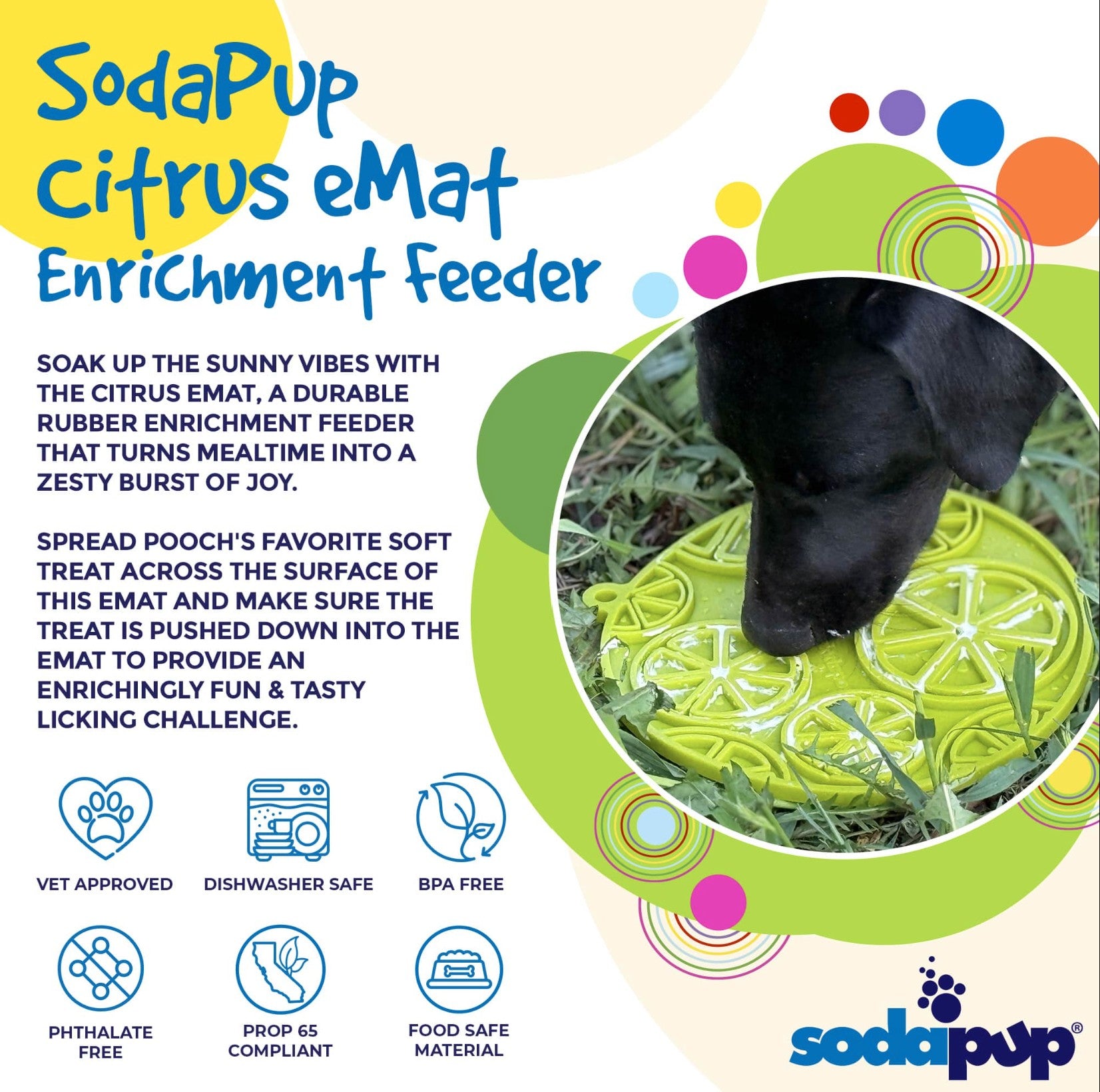 Citrus Design eMat Enrichment Lick Mat With Suction Cups