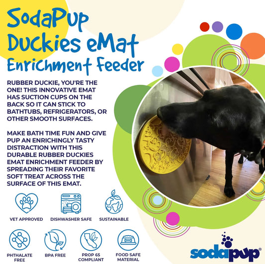 Duckies Design eMat Enrichment Lick Mat With Suction Cups