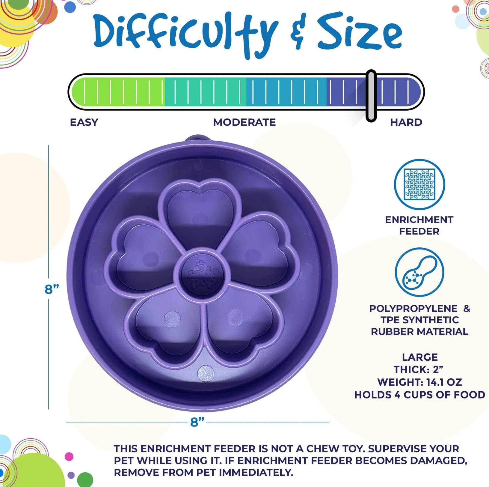 Flower Design eBowl Enrichment Slow Feeder Bowl for Dogs