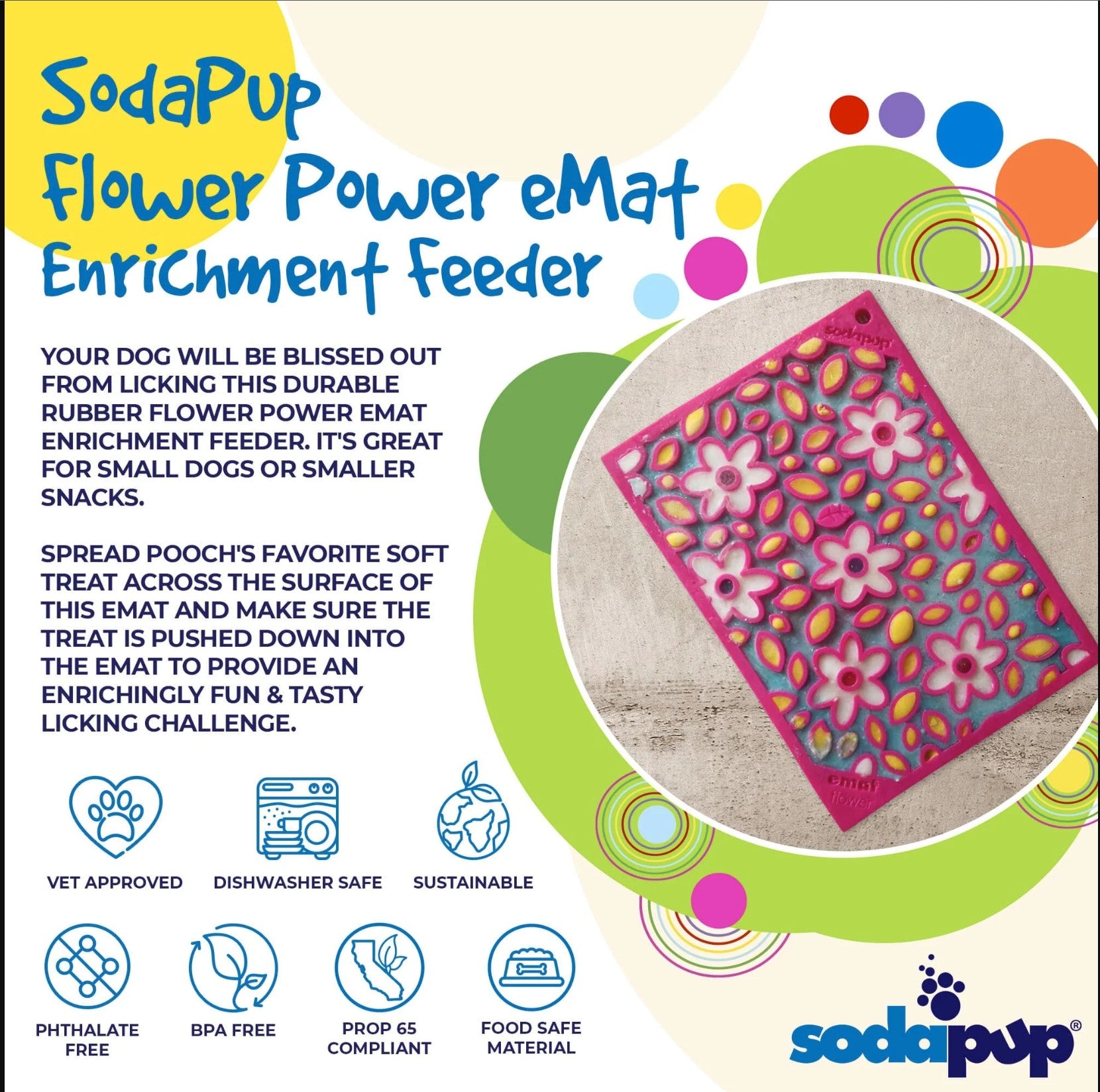 Flower Power Design eMat Enrichment Lick Mat