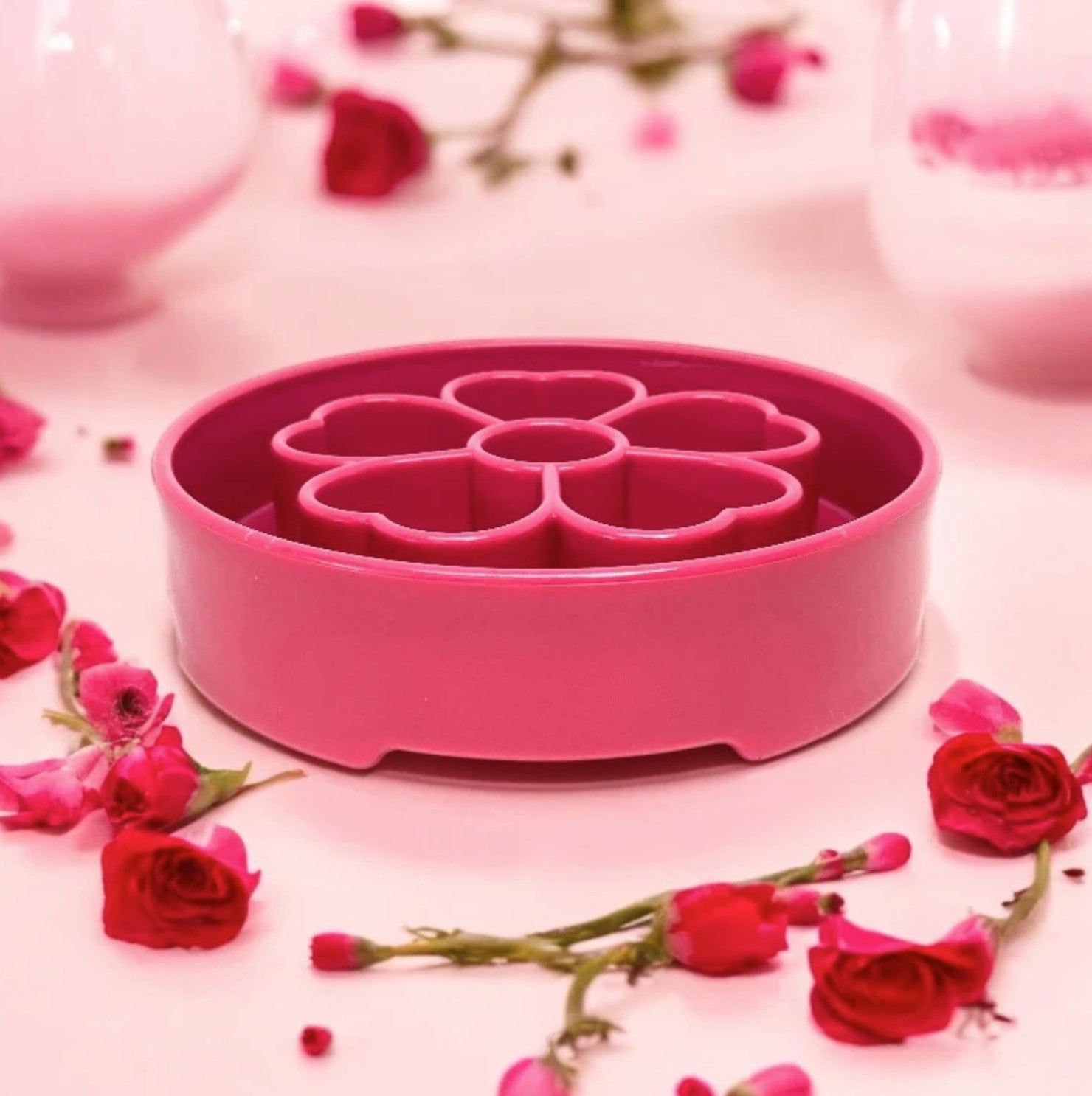 Flower Design eBowl Enrichment Slow Feeder Bowl for Dogs