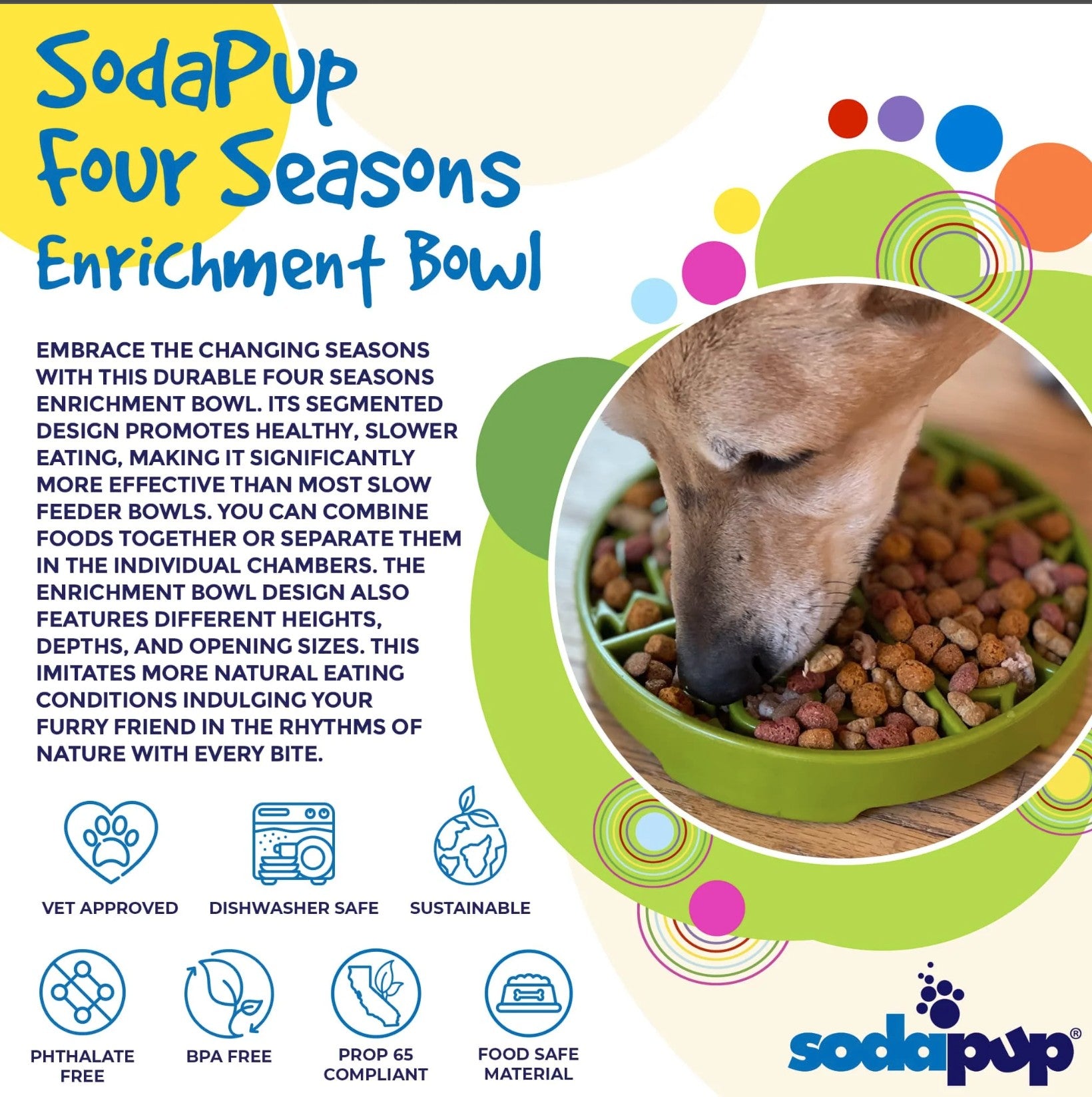 Four Seasons Design eTray Enrichment Shallow Slow Feeder Dog Bowl