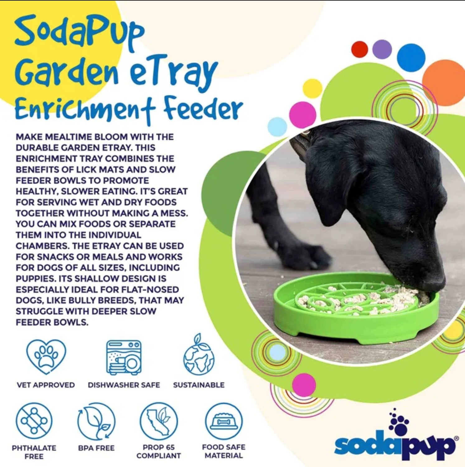Garden Design eTray Enrichment Shallow Slow Feeder Dog Bowl