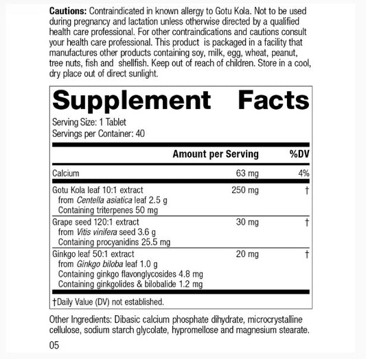 Gotu Kola Complex, 40 Tablets