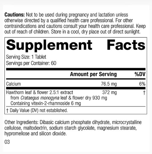 Hawthorn, 60 Tablets