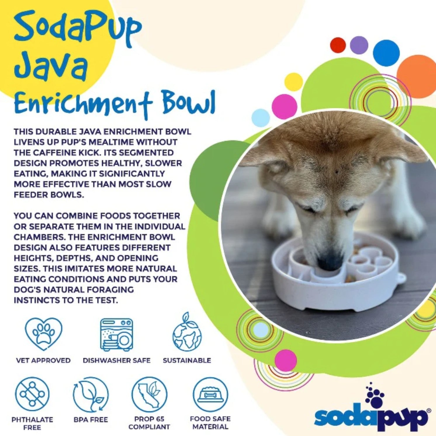 Java Design eBowl Enrichment Slow Feeder Bowl for Dogs
