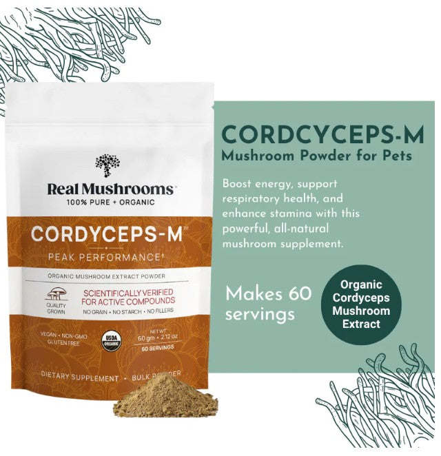 Organic Cordyceps Mushroom Powder for Pets (60 g) - Peak Performance