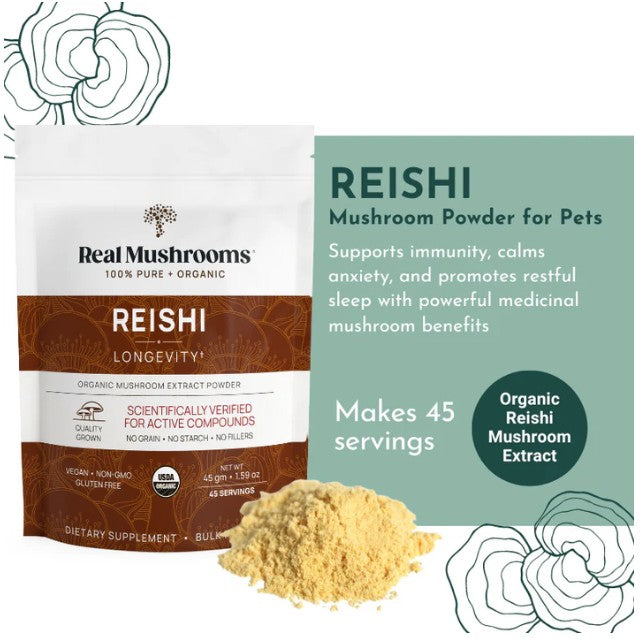 Reishi Mushroom Powder for Dogs & Cats (45 g) - Longevity