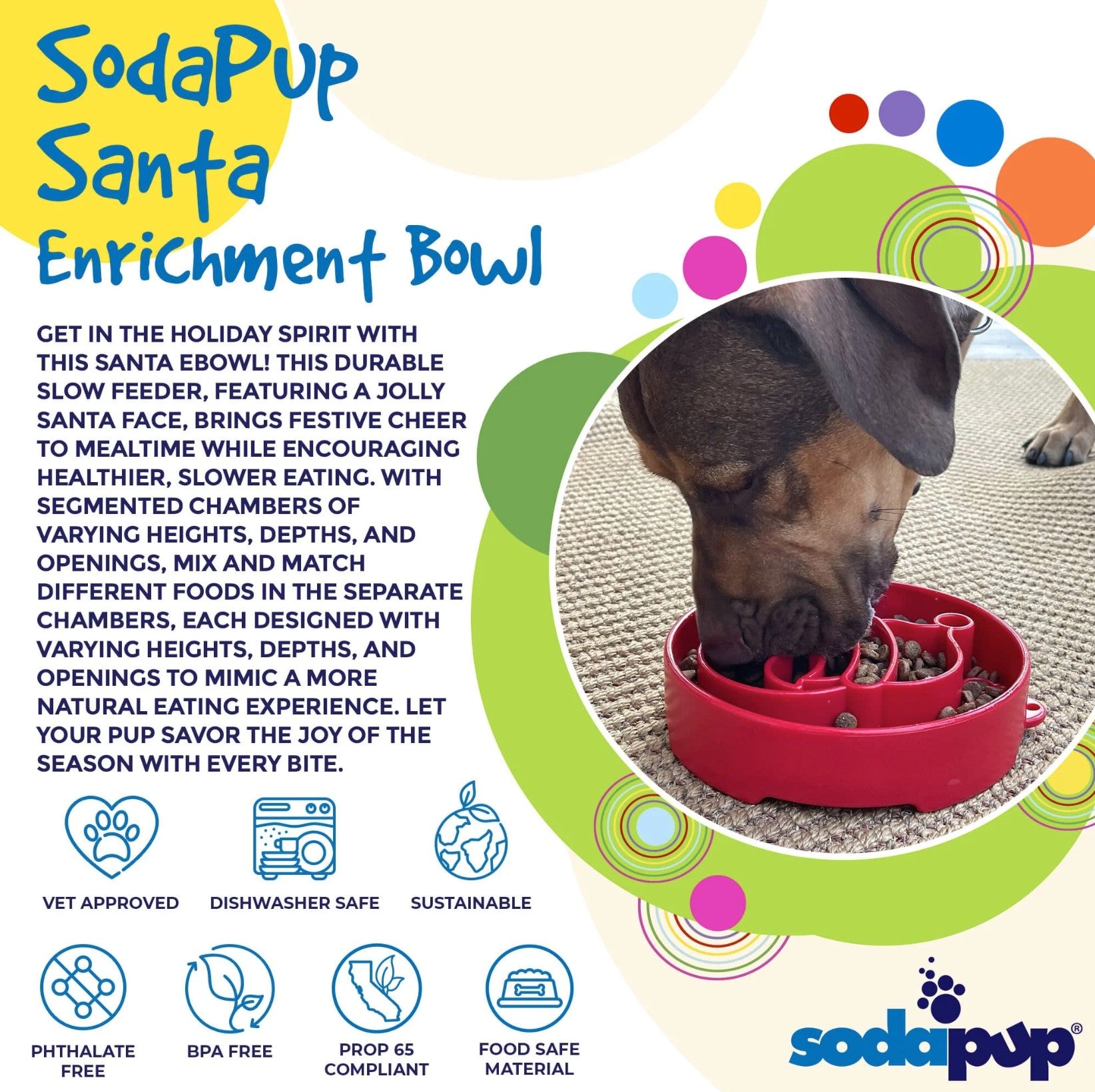 Santa Design eBowl Enrichment Slow Feeder Bowl for Dogs