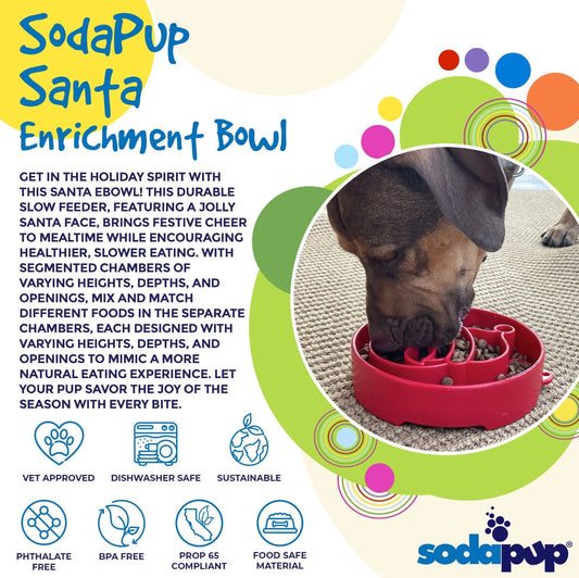 Santa Design eBowl Enrichment Slow Feeder Bowl for Dogs