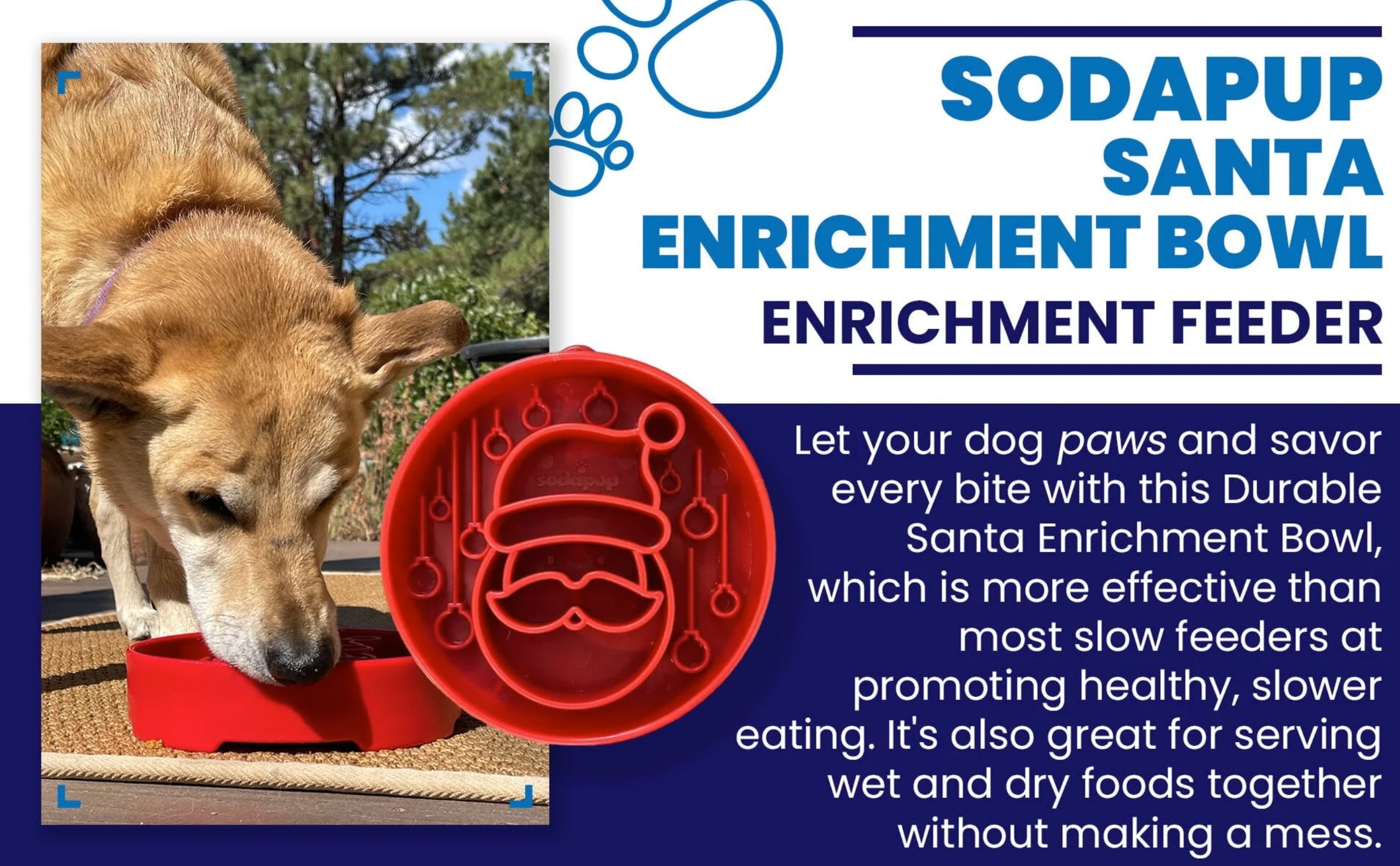 Santa Design eBowl Enrichment Slow Feeder Bowl for Dogs