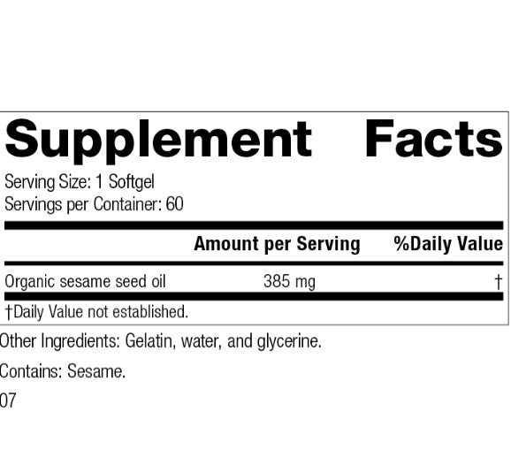 Sesame Seed Oil, 60 Softgels