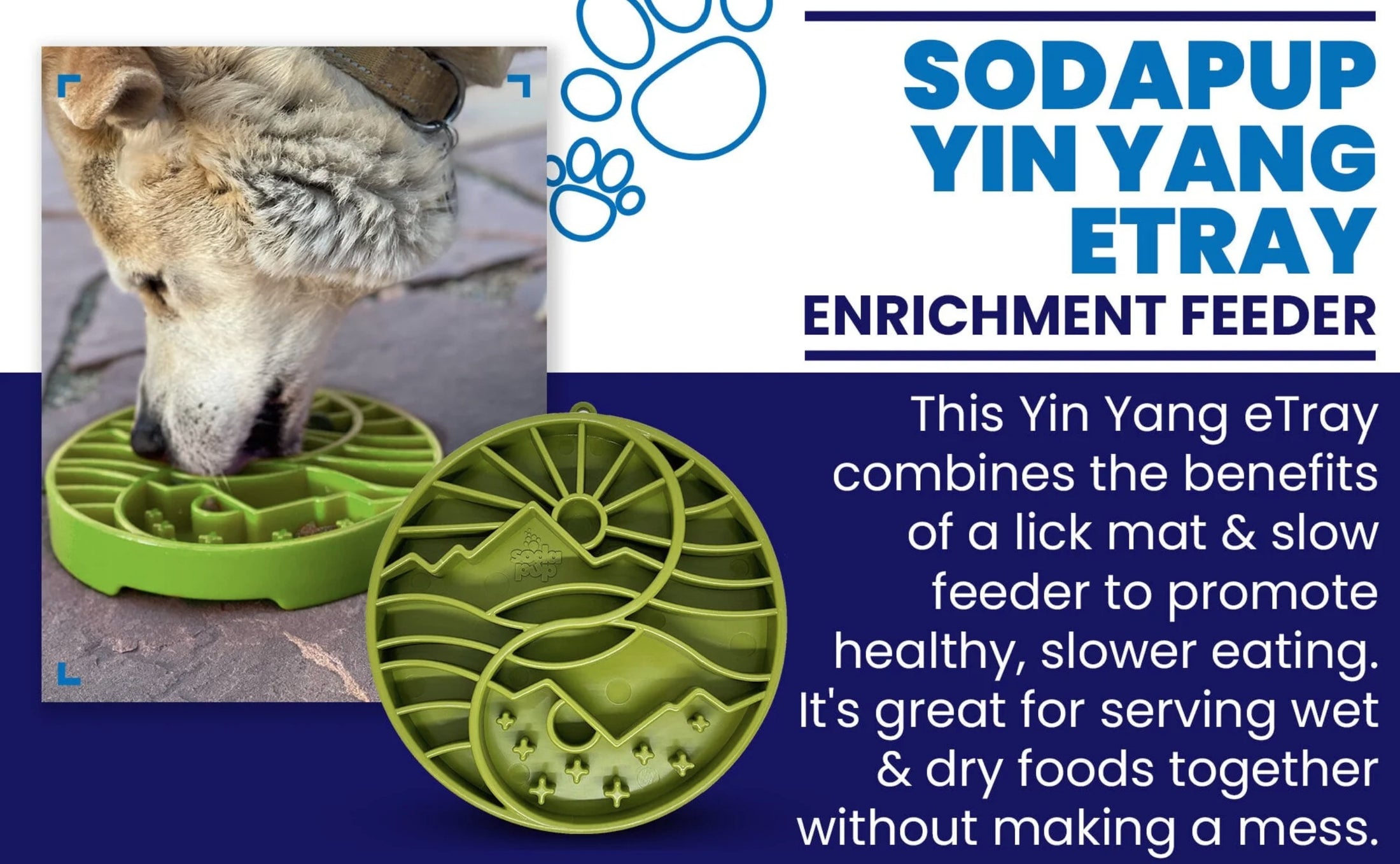 Sun and Moon Design eTray Enrichment Shallow Slow Feeder Dog Bowl