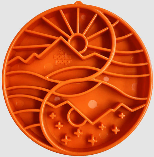 Sun and Moon Design eTray Enrichment Shallow Slow Feeder Dog Bowl