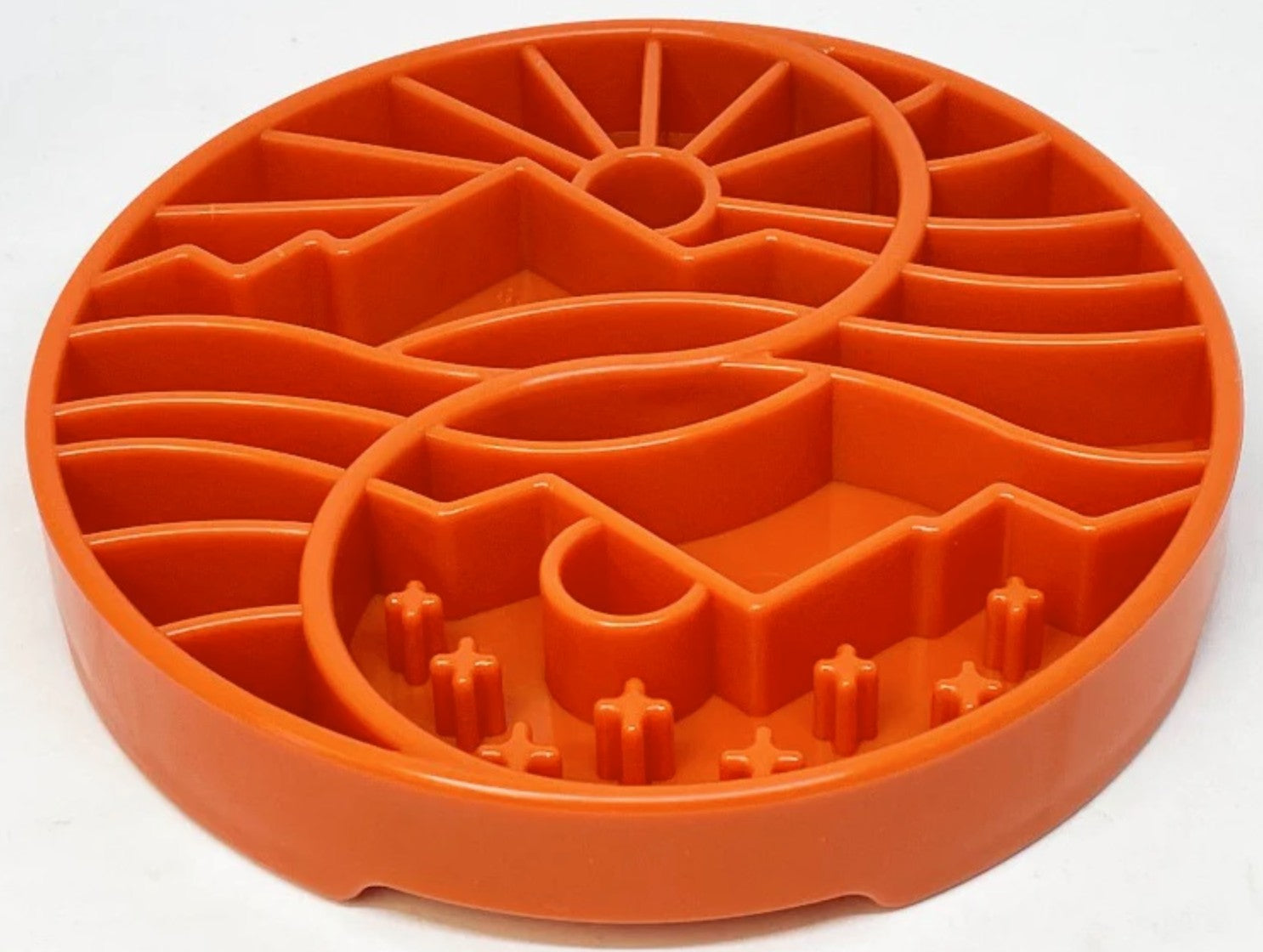 Sun and Moon Design eTray Enrichment Shallow Slow Feeder Dog Bowl