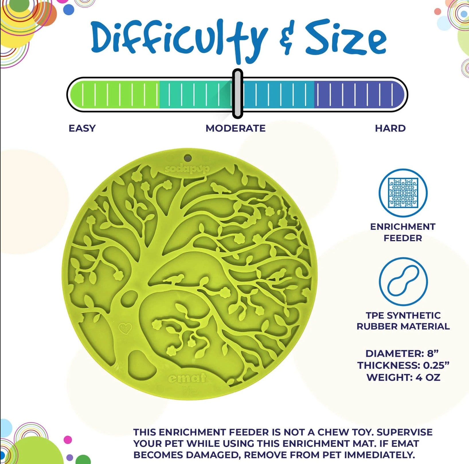 Tree of Life Design eMat Enrichment Lick Mat With Suction Cups