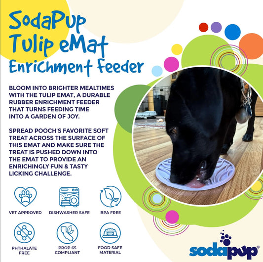 Tulip Design eMat Enrichment Lick Mat With Suction Cups