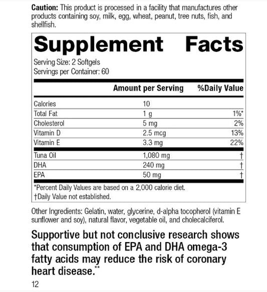Tuna Omega-3 Chewable, 120 Softgels