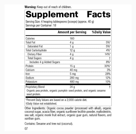 Veg-E Complete Pro™ Chocolate-Organic, 26 oz (737 g)