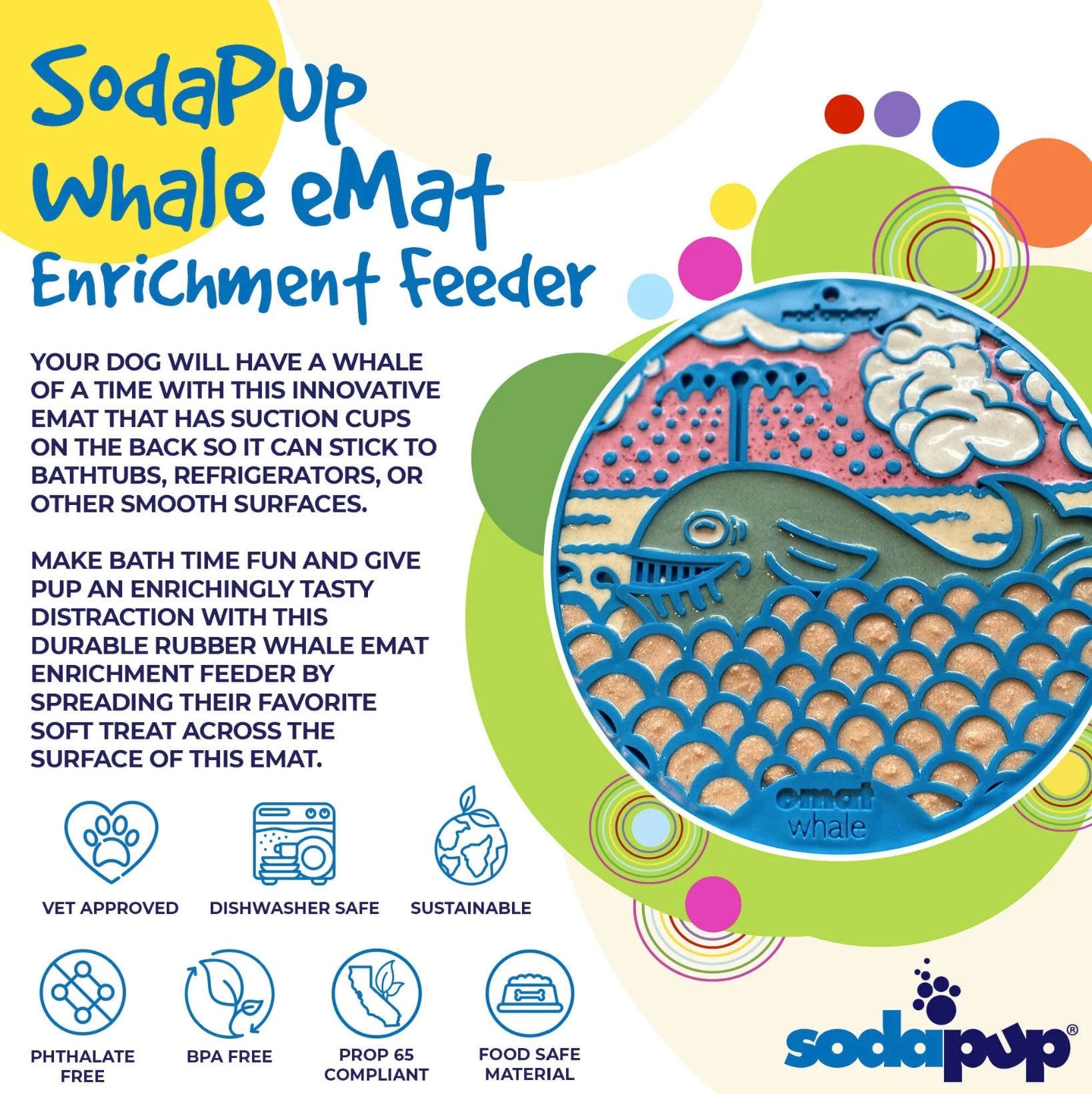 Whale Design eMat Enrichment Lick Mat With Suction Cups