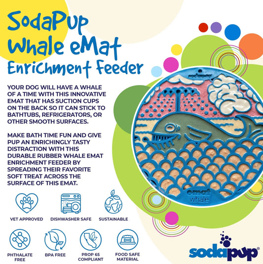 Whale Design eMat Enrichment Lick Mat With Suction Cups